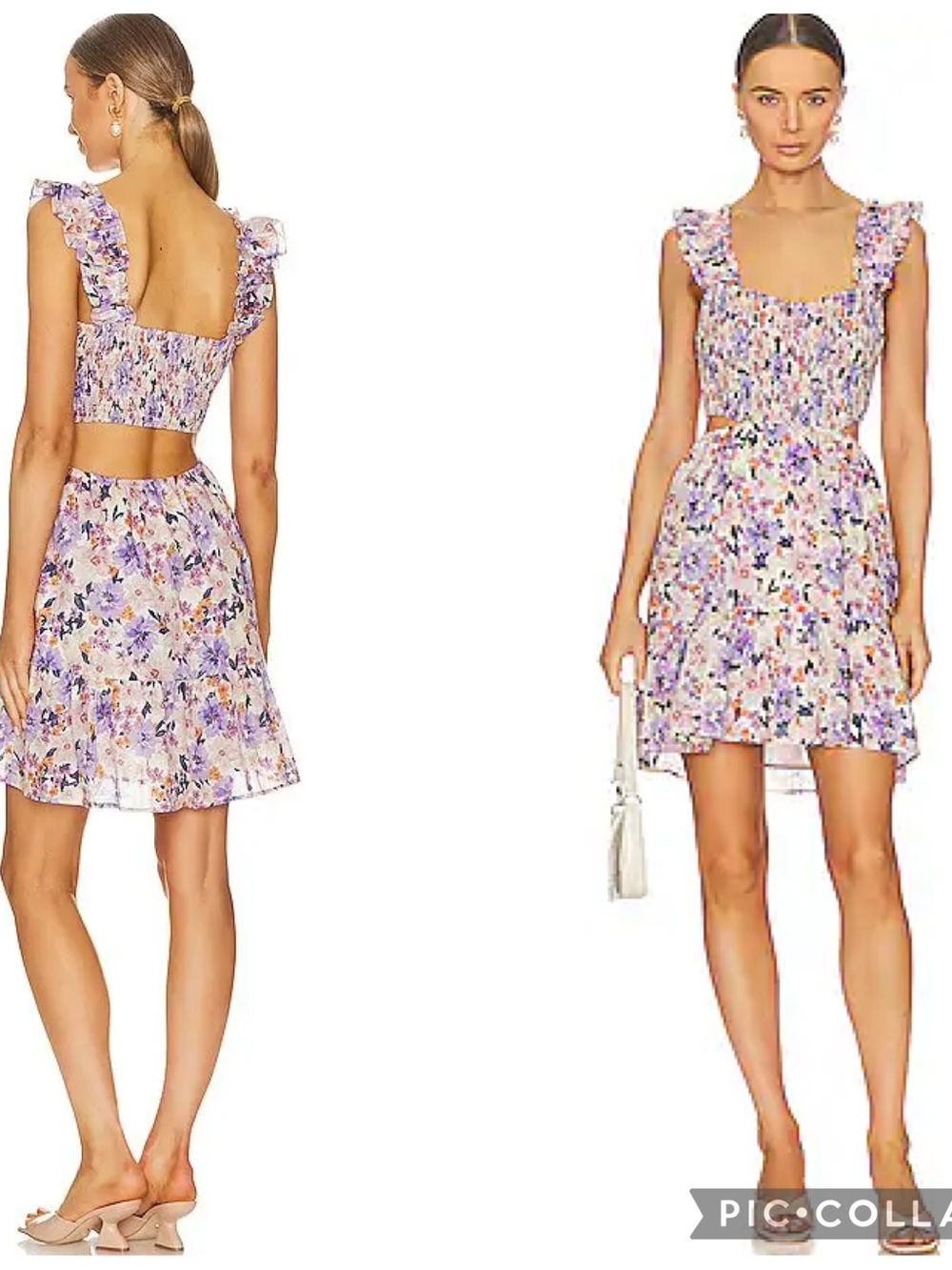 HEARTLOOM revolve cotton Waverly Floral Ruffle Strap Cutout Sundress - large